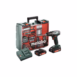 Metabo BS 18 Set, Perceuse à poignée pistolet, Sans clé, 1 cm, 1600 tr/min, 2 cm, 1 cm