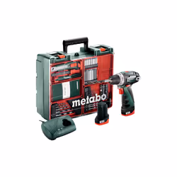 Metabo PowerMaxx BS Basic Set, Perceuse à poignée pistolet, Sans clé, 1 cm, 1400 tr/min, 1,8 cm, 1 cm