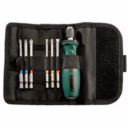 Set tournevis 7 embouts en étui souple METABO - 626723000 - Comprend : embouts S 2 L = 89 mm (6 pcs) : PH 2 x 1; PZ 1 x 1, PZ ...