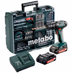 Metabo SB 18 SET, Perceuse à poignée pistolet, Sans clé, 1 cm, 1600 tr/min, 2 cm, 1 cm