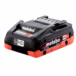 Metabo 625367000, Batterie, Lithium-Ion Haute densité (LiHD), 4 Ah, 18 V, Metabo, Noir, Rouge