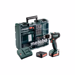 Metabo PowerMaxx BS 12 Set, Tournevis électrique, Poignée de pistolet, 1400 tr/min, 1 cm, 1,8 cm, 17 N·m