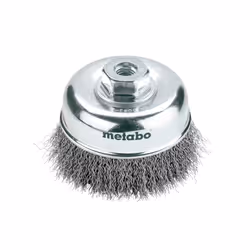 Metabo Stahldrahttopfbürste 100 mm M 14 623719000 1 St., Brosse coupe, Toutes marques, 10 cm, Argent, M14, 0,3 mm