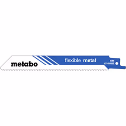Metabo 5 lames de scie sabre « flexible metal » 150 x 0.9 mm, Lames de scie sabre, Tuyau, Profil, Tôle métallique, Bimétal, N ...