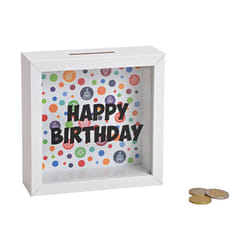 G. Wurm Happy Birthday tirelire Blanc Verre, Bois 1 pièce(s)
