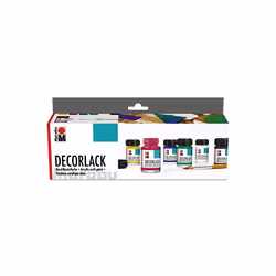 Marabu 1130000000087, Noir, Bleu, Vert, Rouge, Blanc, Jaune, Gloss, 15 ml