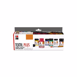 Marabu 1715000000087, Noir, Vert, Rouge, Ultramarine, Blanc, Jaune, Peinture pour textile, Liquide, 90 ml, 6 pièce(s)