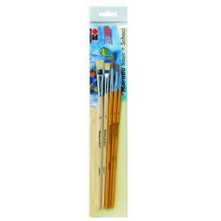 Marabu set de pinceaux Basic + Ecole, Pinceau plat, Rond, 1 pièce(s)