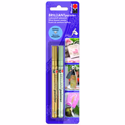 Marabu Brilliant Painter, Or, Argent, Multicolore, 2 couleurs, Multicolore, Pointe fine, Tube