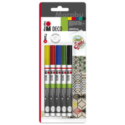 Marabu Deco Painter Basic Noir, Bleu, Vert, Rouge, Jaune 5 pièce(s)