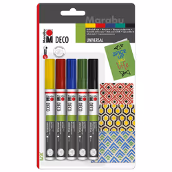 Marabu 0122000000081, Noir, Bleu, Menthe, Rouge, Jaune, Couleurs assorties, Rond, 2 mm, 4 mm, 5 pièce(s)