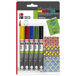 Marabu 0122000000081 Noir, Bleu, Menthe, Rouge, Jaune 5 pièce(s)
