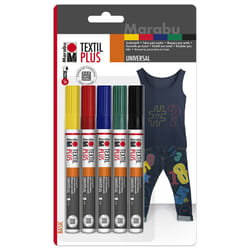 Marabu 0118000000080 Noir, Bleu, Vert, Rouge, Jaune 5 pièce(s)