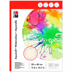 Marabu 1612000000023, Satin, Papier à lettres, 220 g/m², 20 feuilles