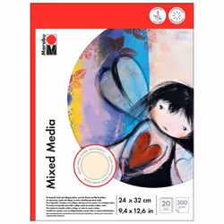 Marabu 1612000000074, Papier à lettres, 300 g/m², 20 feuilles