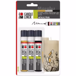 Marabu 1805000000085, Noir, Or, Argent, Peinture à l'eau, Liquide + gel, Effet 3D, 25 ml, 3 pièce(s)