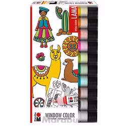 Marabu 0406000000126, Noir, Marron, Vert, Orange, Framboise, Rouge, Turquoise, Blanc, Jaune, Peinture sur verre, Liquide, 25  ...