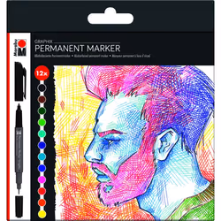 Marabu Graphix, Multicolore, Multicolore, 0,5 mm, 2 mm, Verre, Métal, Papier, Plastique, pierre, Bois, Encre à base d'alcool