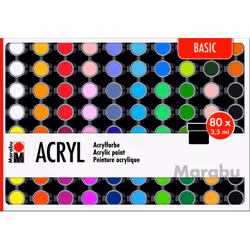 Marabu Acryl Basic, Multicolore, Peinture acrylique, Liquide, 3,5 ml, 80 pièce(s)