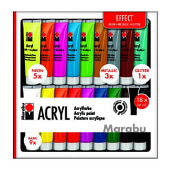 Marabu EFFECT peinture acrylique 36 ml Noir, Bleu, Cuivre, Cyan, Or, Vert, Magenta, Orange, Rose, Argent, Umbra, Blanc, Jaune Tube