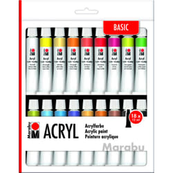 Marabu Acryl Basic Peinture acrylique 12 ml 18 pièce(s)