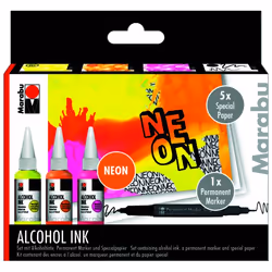 Marabu set NEON, Orange, Rose, Jaune, 20 ml, 3 pièce(s), Couleurs assorties