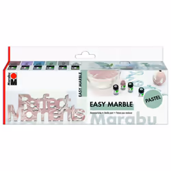 Marabu Easy Marble, Bleu, Vert, Gris, Lilas, Taupe, Transparent, Peinture au pastel, Liquide, 90 ml, 6 pièce(s)