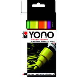 Marabu YONO Marker set NEON Vert, Orange, Rose, Jaune 4 pièce(s)