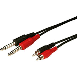 Monacor MCA-154 câble audio 1,5 m 2 x RCA Noir