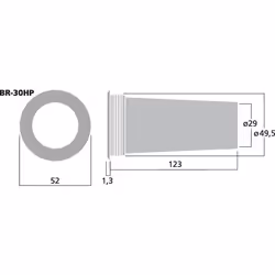 Monacor BR-30HP pièce d’enceinte de haut-parleur Tube réflexe de basse Noir