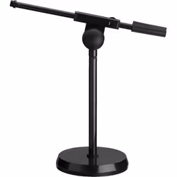 IMG Stage Line MS-100/SW, Pied de micro pour bureau, Base arrondie, Noir, 3/8", 36,5 cm, 55 cm