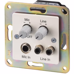 Monacor PREAMP-1UP, Contrôle du volume rotatif, Mural, Blanc, 20 - 20000 Hz, 50 Ohm, 0,4 V
