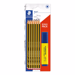 Staedtler 120 BK12P1, HB, Noir, Jaune, Hexagonal, PEFC, Ampoule, 12 pièce(s)
