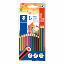 Staedtler Noris colour 185, Noir, Bleu, Marron, Vert, Magenta, Orange, Pêche, Violet, Rouge, Jaune, 12 pièce(s)