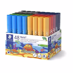 Feutre de coloriage - STAEDTLER - 328 - 48 feutres triangulaires - Pointe large 5-6 mm - Encre lavable