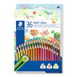 Staedtler Noris colour 187 Noir, Bleu, Bordeaux, Marron, Cyan, Vert, Gris, Bleu clair, Vert clair, Gris clair, Magenta, Mauve, Orange, Pêche, Rose, Violet, Rouge, Sepia, Turquoise, Violet, Blanc, Jaune 36 pièce(s)