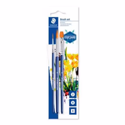 Staedtler 989-SBK3-3, Set de pinceaux, Pinceau plat langue de chat, Synthétique, 3 pièce(s)