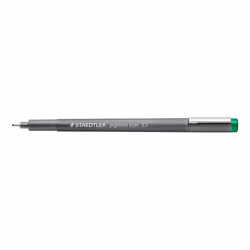 Staedtler pigment liner 308, Vert, Fin, Vert, Gris, Argent, Rond, Encre à pigments, Métal