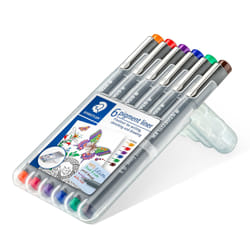 Staedtler Pigment Liner stylo fin Bleu, Marron, Vert, Orange, Rouge, Violet 6 pièce(s)