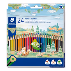 Staedtler 187C24, Crayon à la mine de graphite, Multicolore, Bois, Triangle, Boîte en papier, 24 pièce(s)