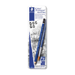 STAEDTLER Crayons à Dessin - Boîte de 5 crayons aquarellables Mars Lumograph pour artistes et dessinateurs