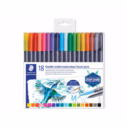 Staedtler 3001, Fin/extra-large, 18 couleurs, Multicolore, Marqueur et feutres à pointe pinceau, 0,5 mm, 6 mm