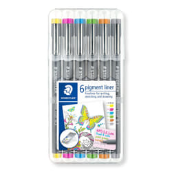 Staedtler Pigment Liner stylo fin Extra-fin Marron, Gris, Bleu clair, Vert clair, Magenta, Jaune 6 pièce(s)