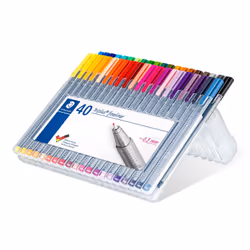 Staedtler 334 SB40, Multicolore, Extra-fin, Multicolore, Triangle, Encre à base d'eau, Métal