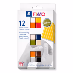 Staedtler FIMO 8023 C, Pâte à modeler, Noir, Bleu, Chocolat, Couleur cognac, Gris, Olive, Orange, Rose, Rouge, Blanc, Jaune,  ...