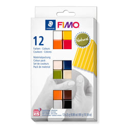 Staedtler FIMO 8023 C Pâte à modeler 300 g Noir, Bleu, Chocolat, Couleur cognac, Gris, Olive, Orange, Rose, Rouge, Blanc, Jaune 12 pièce(s)
