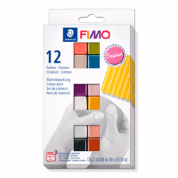 Staedtler FIMO 8023 C, Pâte à modeler, Noir, Bleu, Cuivre, Or, Perle, Rose, Rose, Argent, Taupe, Violet, 12 pièce(s), 12 coul ...