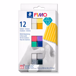 Staedtler FIMO 8013 C, Pâte à modeler, Noir, Bleu, Or, Vert, Gris, Violet, Rouge, Argent, Blanc, Jaune, 12 pièce(s), 300 g, 2 ...