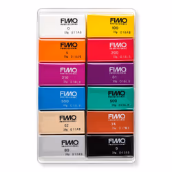 Staedtler FIMO 8043 C Pâte à modeler 300 g Noir, Bleu, Champagne, Vert, Gris, Magenta, Orange, Rouge, Terre cuite, Violet, Blanc, Jaune 12 pièce(s)