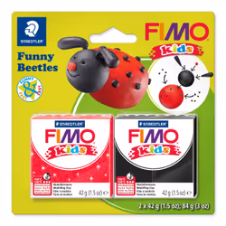 Staedtler FIMO 8035, Pâte à modeler, Noir, Rouge, Enfant, 2 pièce(s), 2 couleurs, 110 °C